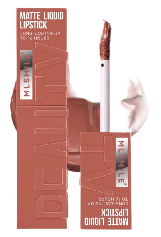 Matte Liquid Lipstick, 16-Hour Long-Lasting, Shade 02, Nude Brown