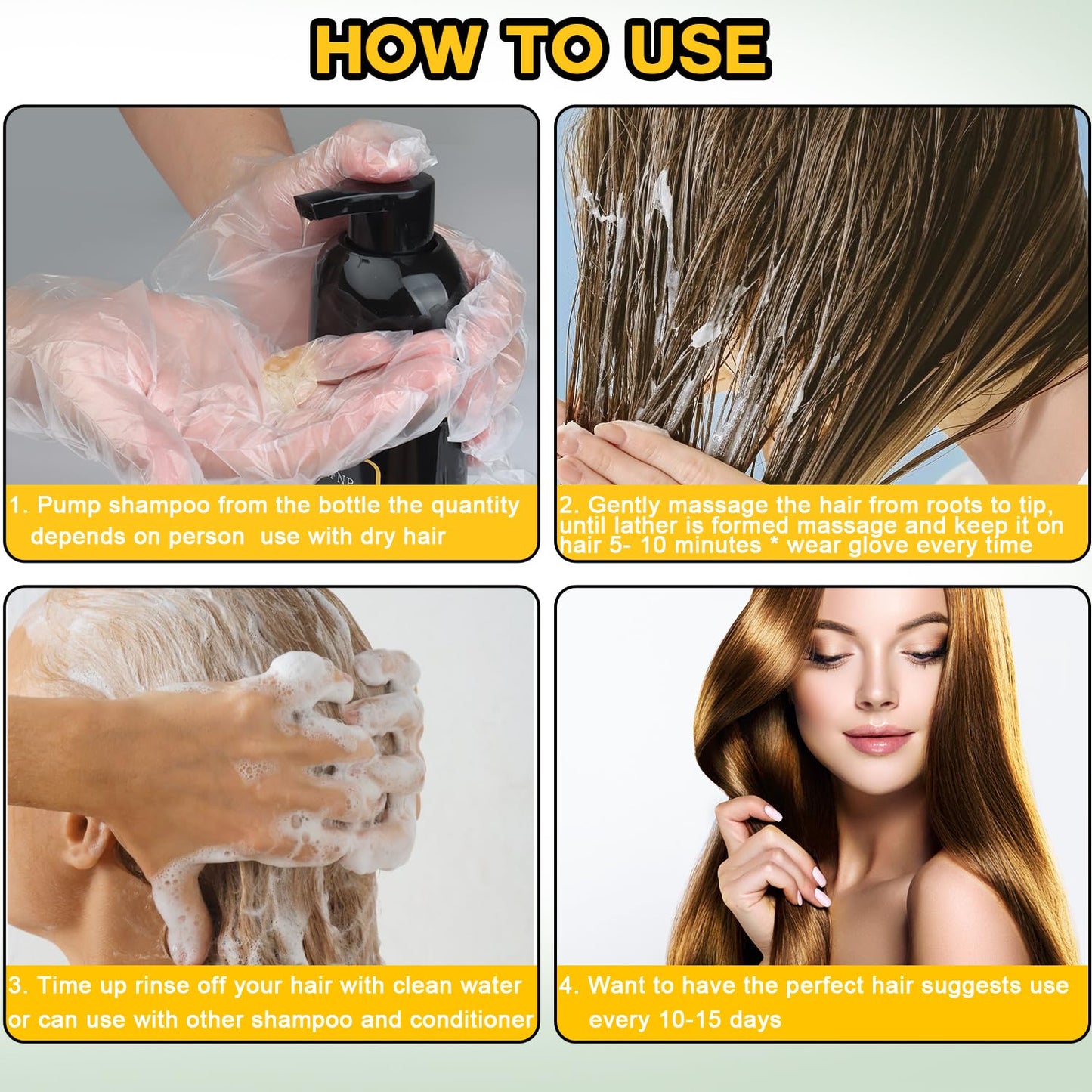 Hair Dye Shampoo 3 in 1 for Gray Hair, Herbal Ingredients Natural Shampoo Hair Dye for Women Men