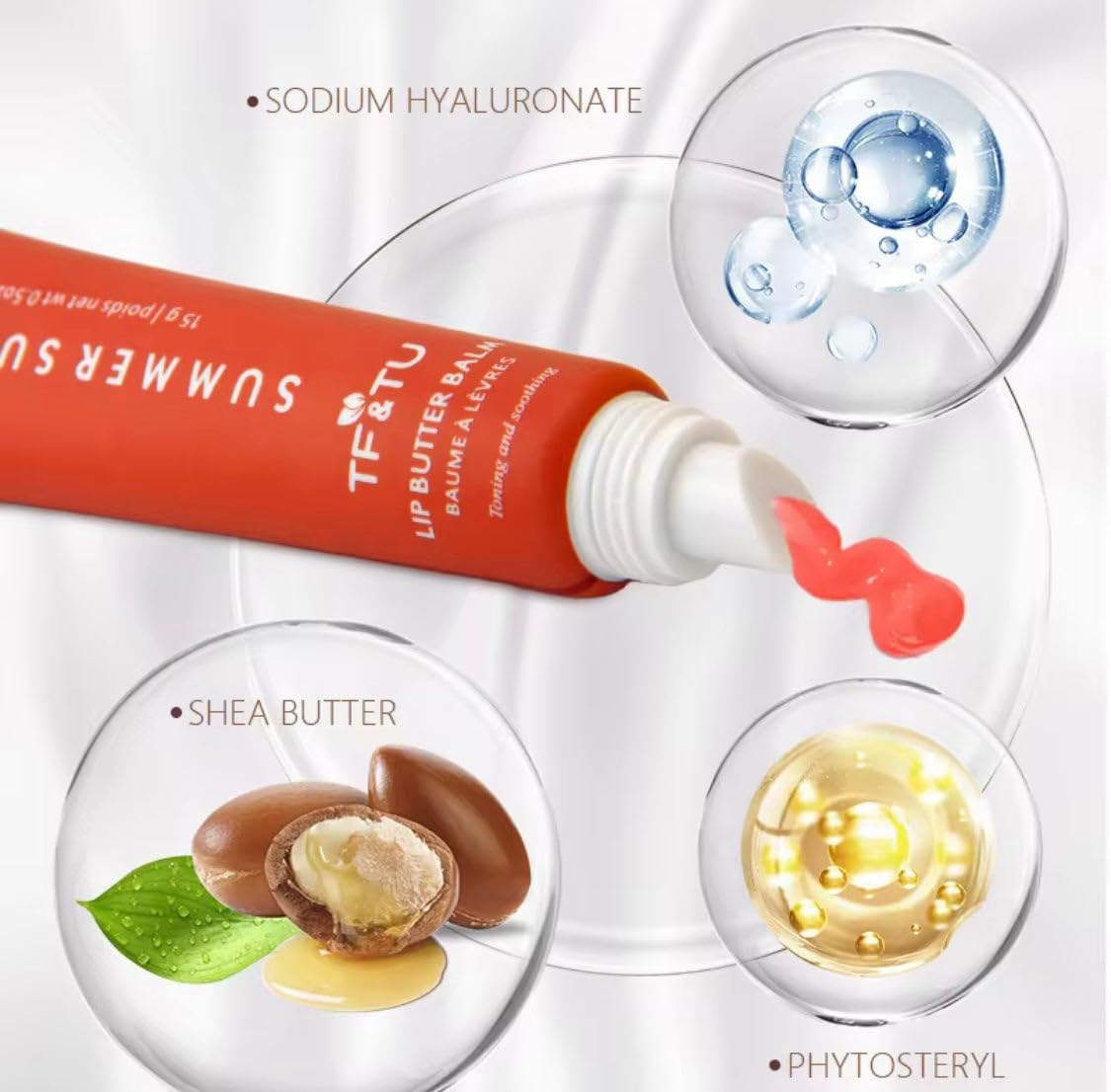 Mineral-Infused Lip Balm Glaze, Plumping Oil Gel, Moisturizing Formula, 0.5 oz