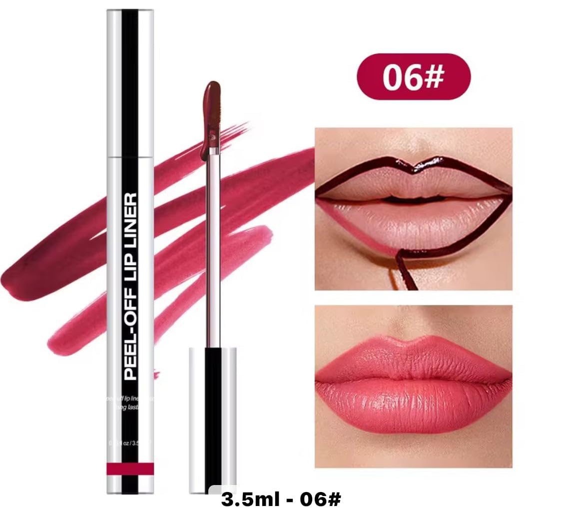 Peel Off Lip Stain, Waterproof & Transfer-Proof Lip Tint, 7 Colors, Long Lasting Matte Finish, Non-Stick Cup Lip Liner
