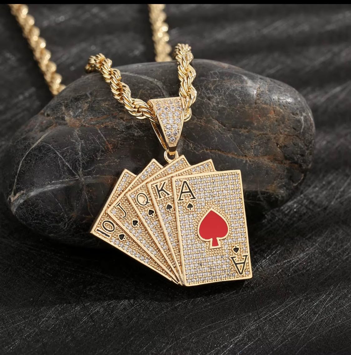 Jewelry Necklace, Logo Design, Luxury Fashion Accessories Playing Cards Pendant