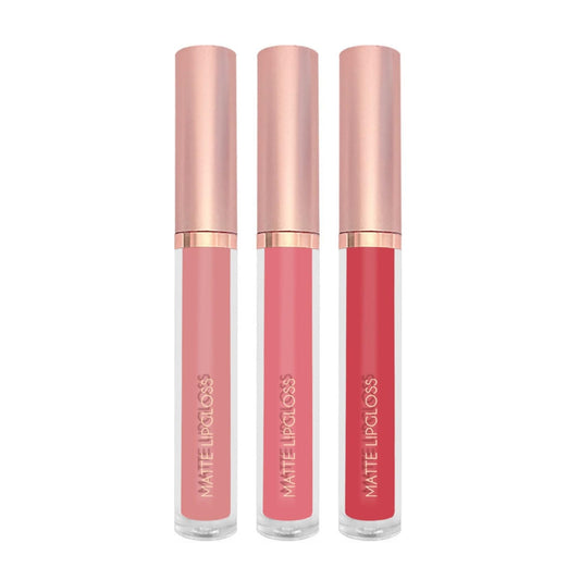 L3STVIKWEA 3 PCS Matte Liquid Lip Glaze Set Waterproof Long Lasting Smooth Lip Gloss Lipstick Non Stick Cup Non Fading Lip Glaze