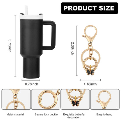 Mini cup tumbler keychain Stanley cup keychain suitable for backpacks, women's wallet accessories coins lipstick lip balm