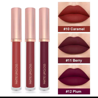 3Pcs Lip gloss Collection Makeup Set, Shiny Smooth Soft Liquid Lip Glosses Lip Stain