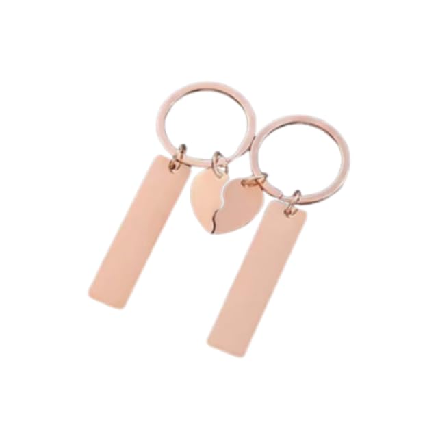Heart Couple Keychain Set For Him And Her In Black Rose Gold and Silver Romantic Keychain For Couples Birthday Gift