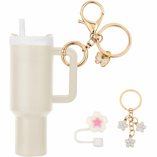 Mini cup tumbler keychain Stanley cup keychain suitable for backpacks, women's wallet accessories coins lipstick lip balm