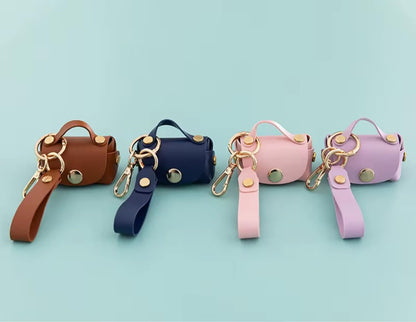 Purse Mini Coin, Leather, Compact Portable Change Holder with Key Ring Keychain