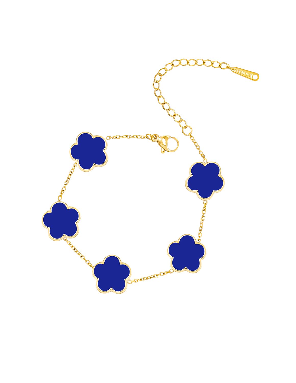 JIEMUCHU Gold Plated Stainless Steel Flower Bracelet Jewelry for Women