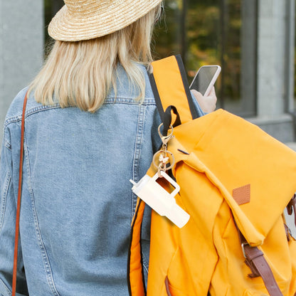 Mini cup tumbler keychain Stanley cup keychain suitable for backpacks, women's wallet accessories coins lipstick lip balm