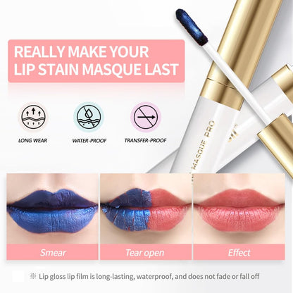 Hxssll Matte Lip Gloss Peel Off Masque - Peel Off Lip Stain Tattoo,Peel Off Lip Tint,Long Lasting Waterproof Transfer-proof Lip Mask Lip Stain Peel Off Lip Gloss,Stay Lip Makeup.