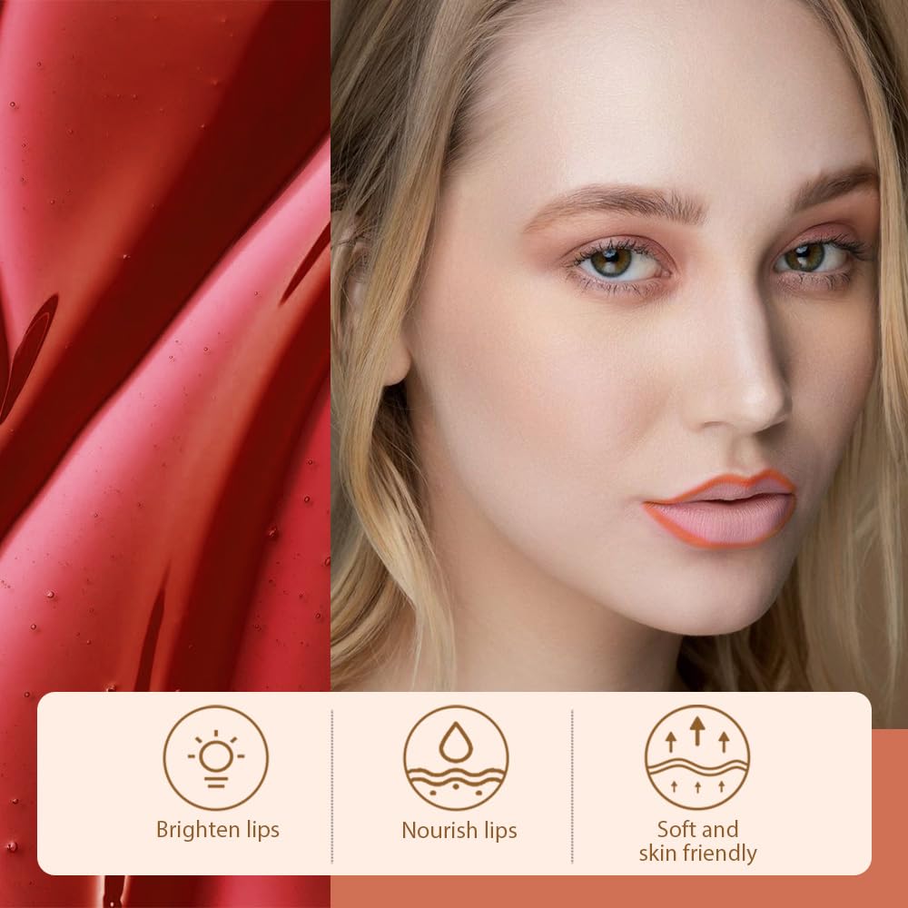 Hxssll Peel Off Lip Stain,Peel off Lip Liner Stain,Long Lasting Waterproof and Transfer Proof,Nude Peel Off Lip Tint Peel Off Lip Finish Highly Pigmented Tattoo Lip Tint Stain