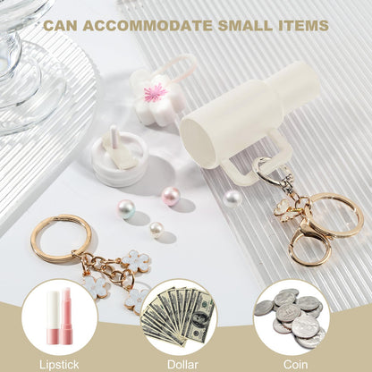 Mini cup tumbler keychain Stanley cup keychain suitable for backpacks, women's wallet accessories coins lipstick lip balm