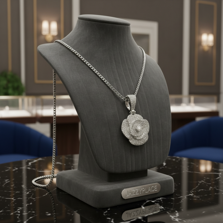 Jewelry Necklace, Logo Design, Luxury Fashion Accessories Flower Pendant Necklace