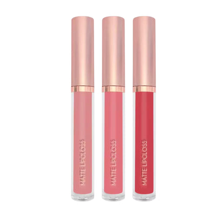 3Pcs Lip gloss Collection Makeup Set, Shiny Smooth Soft Liquid Lip Glosses Lip Stain
