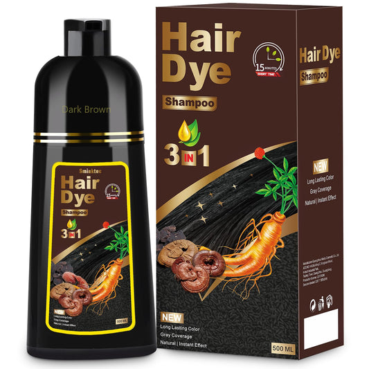 Hair Dye Shampoo 3 in 1 for Gray Hair, Herbal Ingredients Natural Shampoo Hair Dye for Women Men