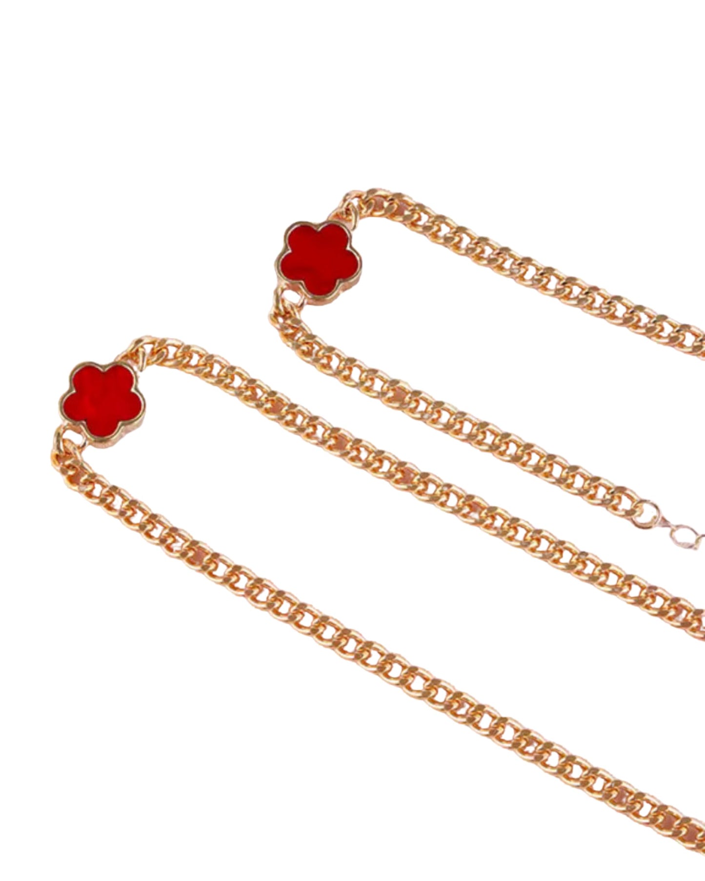 JazzyPlace Clover Pendant Set, Red, Black, Green, White, 2 Pieces