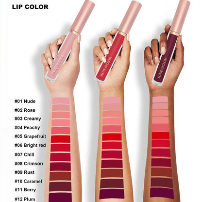 L3STVIKWEA 3 PCS Matte Liquid Lip Glaze Set Waterproof Long Lasting Smooth Lip Gloss Lipstick Non Stick Cup Non Fading Lip Glaze