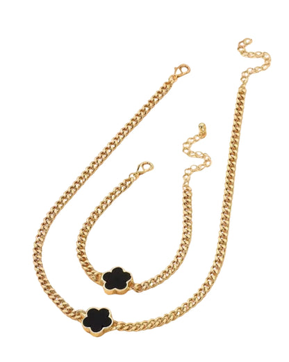 JazzyPlace Clover Pendant Set, Red, Black, Green, White, 2 Pieces