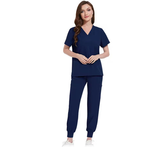 Scrubs for Women V Neck Top & Cargo Pants Scrubs Set