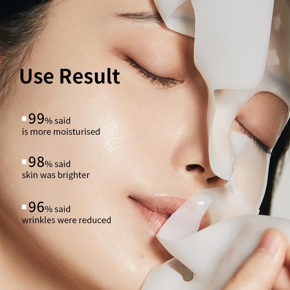 Bio-Collagen Overnight Mask, 4 Pack Facial Collagen Lifting Hydrogel Masks, Pore Minimizing, Reduce Wrinkles, Overnight Hydrating,Enhanced Skin Elasticity, Korean Skincare Masks Get Glass Skin