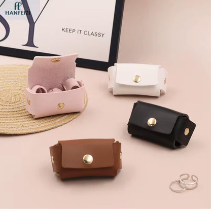 Purse Mini Coin, Leather, Compact Portable Change Holder with Key Ring Keychain