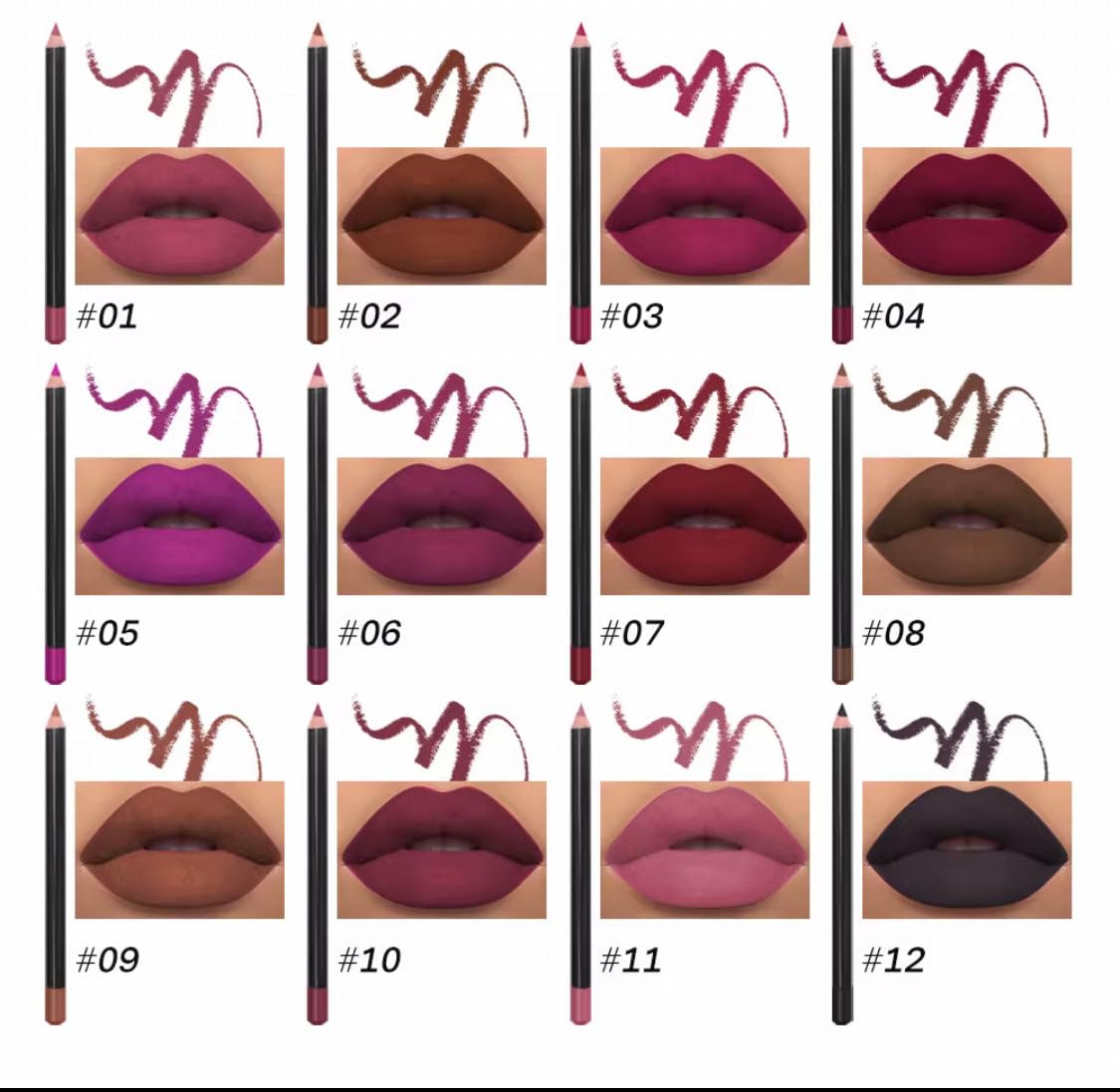 6pc Professional Matte Lip Liner Set, Long-Lasting, Smudge-Proof, Precision Application