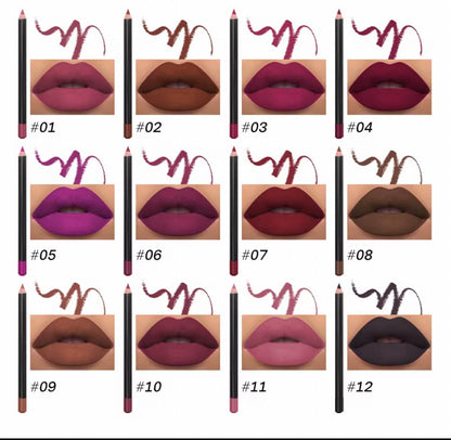 6pc Professional Matte Lip Liner Set, Long-Lasting, Smudge-Proof, Precision Application