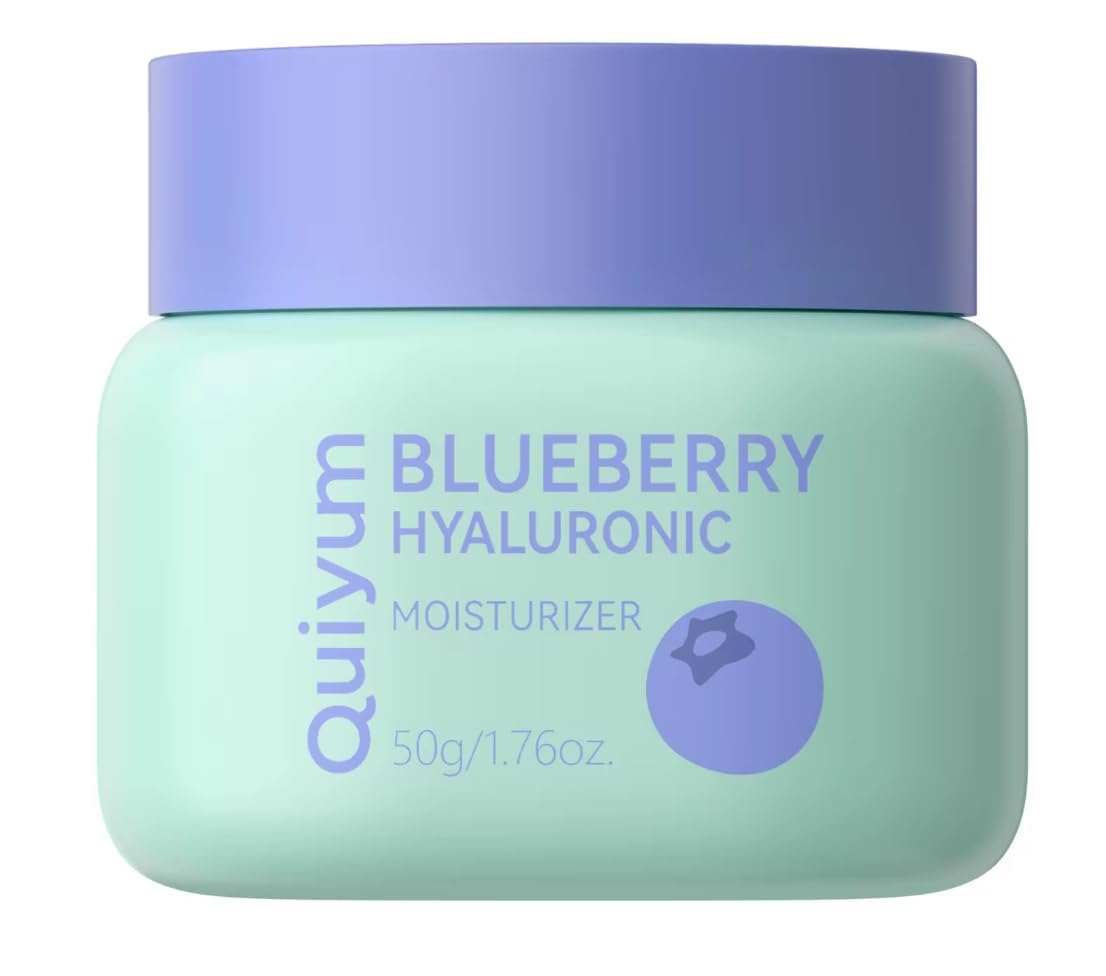 Blueberry Hyaluronic Face Cream Deep Hydration Moisturizer With selenium's Brightening Face Cream For Dry Skin Fine Lines Wrinkles Firming Lightweight against Aging Korean Skincare For Dry Skin