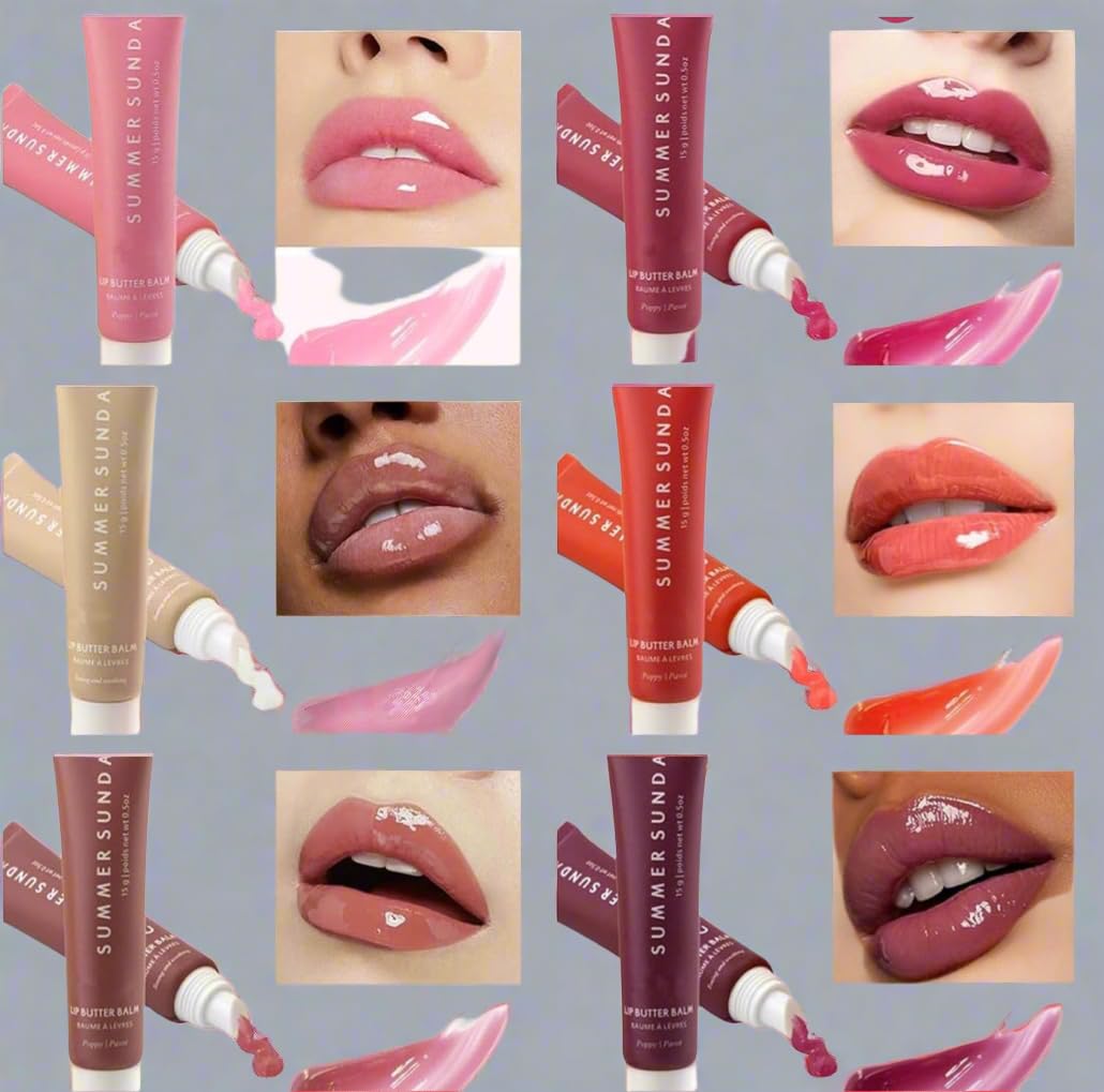 Mineral-Infused Lip Balm Glaze, Plumping Oil Gel, Moisturizing Formula, 0.5 oz