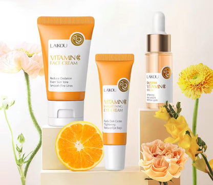 Skincare 3pc Set, Face Cream, Eye Cream and Serum, Brightening and Anti-Aging Treatment