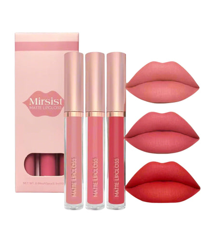 3Pcs Lip gloss Collection Makeup Set, Shiny Smooth Soft Liquid Lip Glosses Lip Stain
