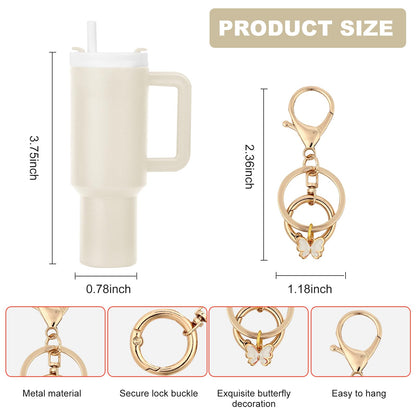 Mini cup tumbler keychain Stanley cup keychain suitable for backpacks, women's wallet accessories coins lipstick lip balm