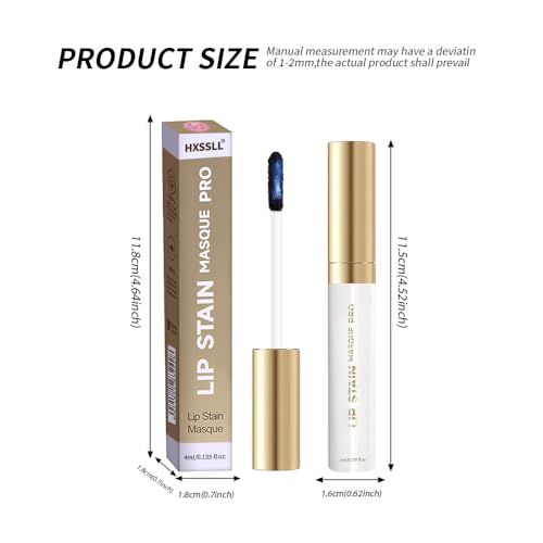 Hxssll Matte Lip Gloss Peel Off Masque - Peel Off Lip Stain Tattoo,Peel Off Lip Tint,Long Lasting Waterproof Transfer-proof Lip Mask Lip Stain Peel Off Lip Gloss,Stay Lip Makeup.