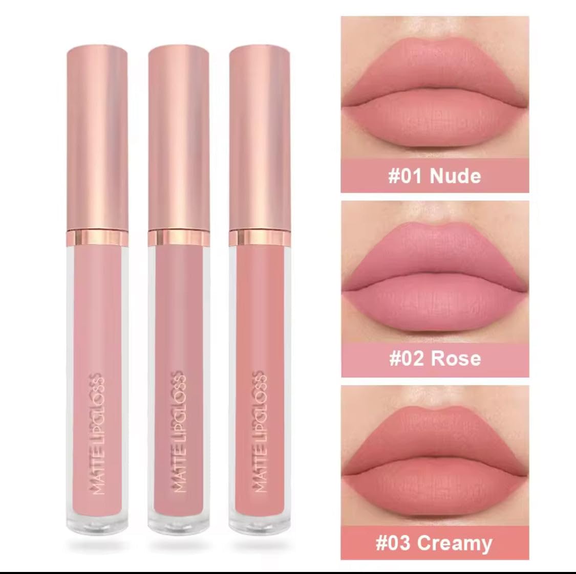 3Pcs Lip gloss Collection Makeup Set, Shiny Smooth Soft Liquid Lip Glosses Lip Stain