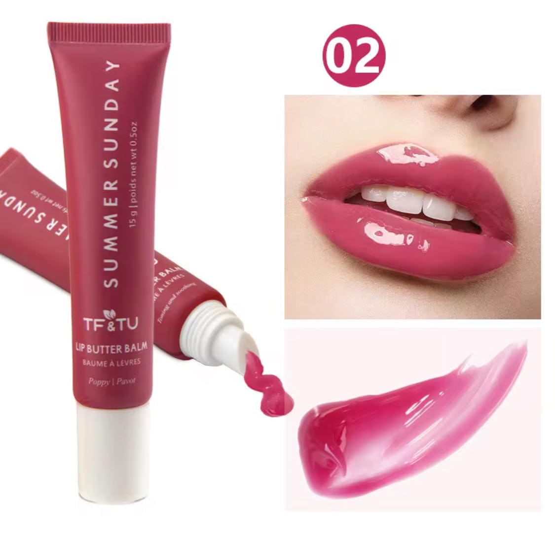 Mineral-Infused Lip Balm Glaze, Plumping Oil Gel, Moisturizing Formula, 0.5 oz