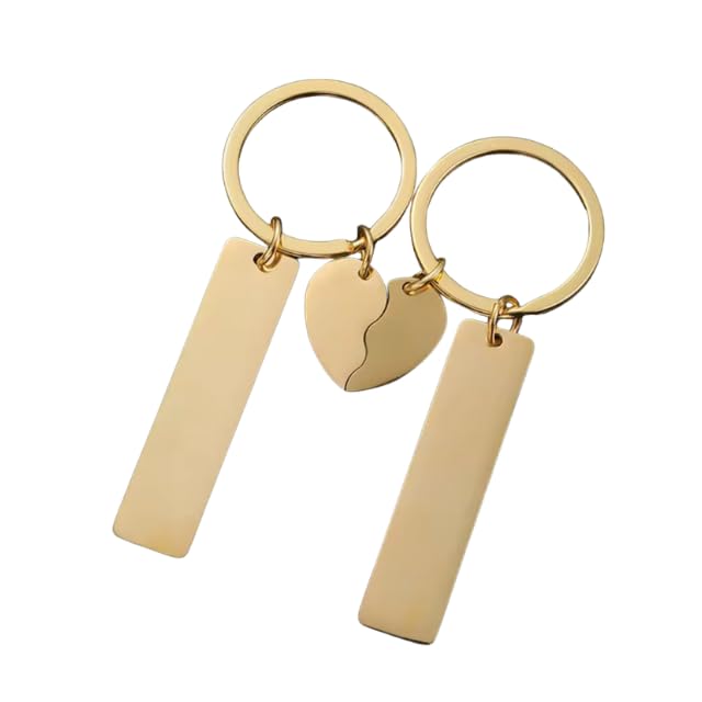 Heart Couple Keychain Set For Him And Her In Black Rose Gold and Silver Romantic Keychain For Couples Birthday Gift