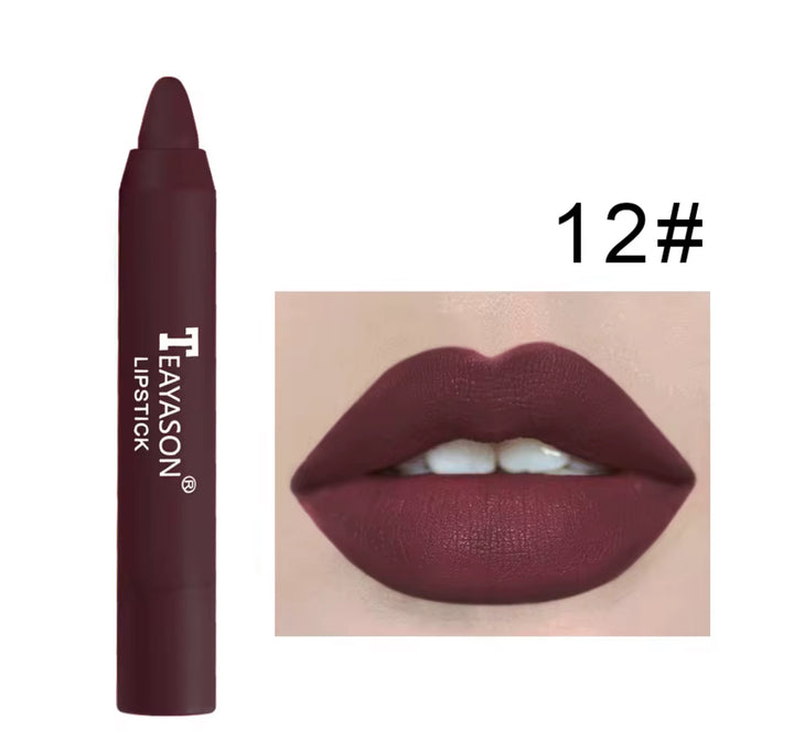 Matte Lip Crayon – Soft Velvet Lipstick Pencil for Smooth, Long-Lasting Color | Lightweight, Non-Drying Formula | Precision Glide Twist-Up Lipstick