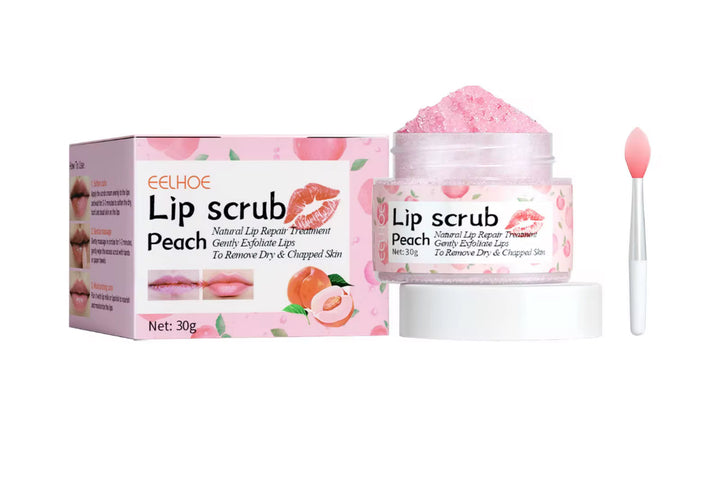 Peach Lip Scrub – Gentle Exfoliating Lip Treatment for Dry & Chapped Lips | Softening, Hydrating & Lip Repair (30g)