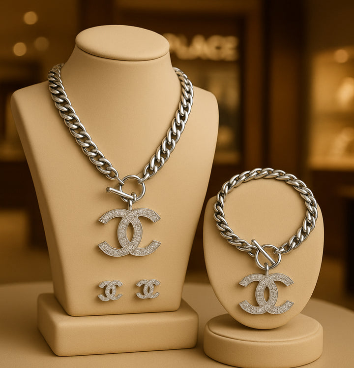 Designer 3PC Jewelry Set Include Necklace, Earrings and Bracelet