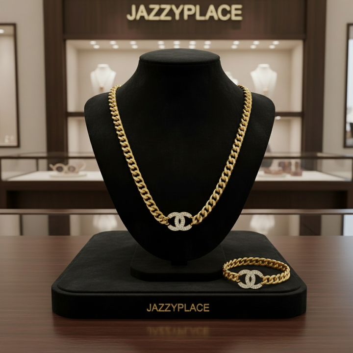 Designer Jewelry 2PC Set Necklace and Bracelet