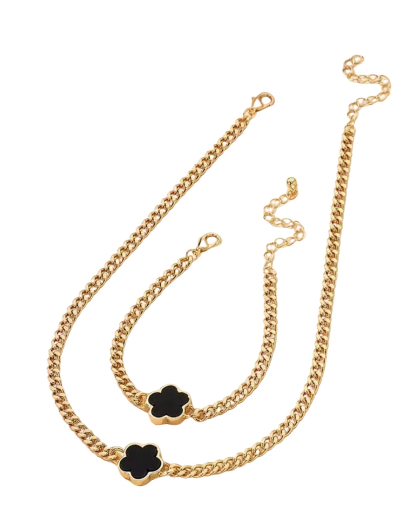 JazzyPlace Clover Pendant Set, Red, Black, Green, White, 2 Pieces