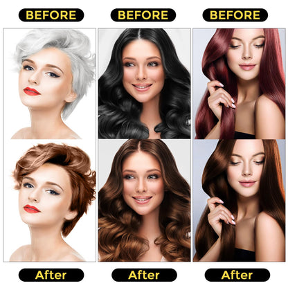 Hair Dye Shampoo 3 in 1 for Gray Hair, Herbal Ingredients Natural Shampoo Hair Dye for Women Men