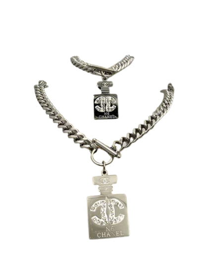 Jewelry Set, 2 Piece Necklace and Bracelet Set, Logo Design, Luxury Fashion Accessories