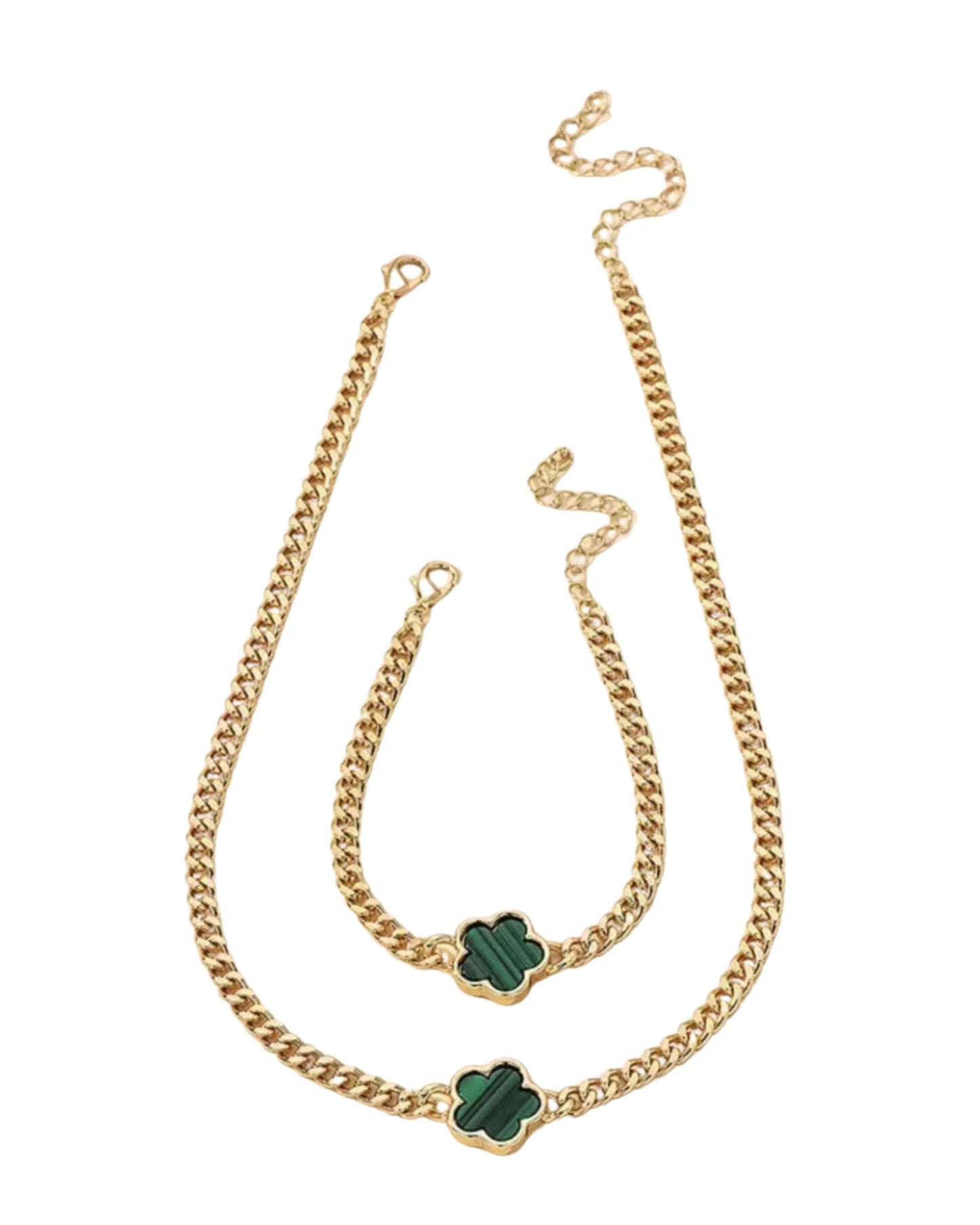 JazzyPlace Clover Pendant Set, Red, Black, Green, White, 2 Pieces