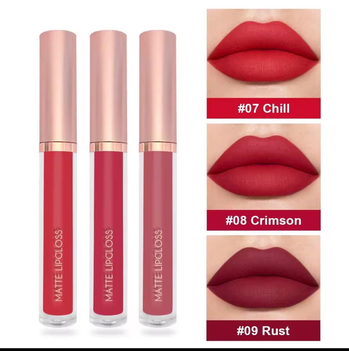 3Pcs Lip gloss Collection Makeup Set, Shiny Smooth Soft Liquid Lip Glosses Lip Stain