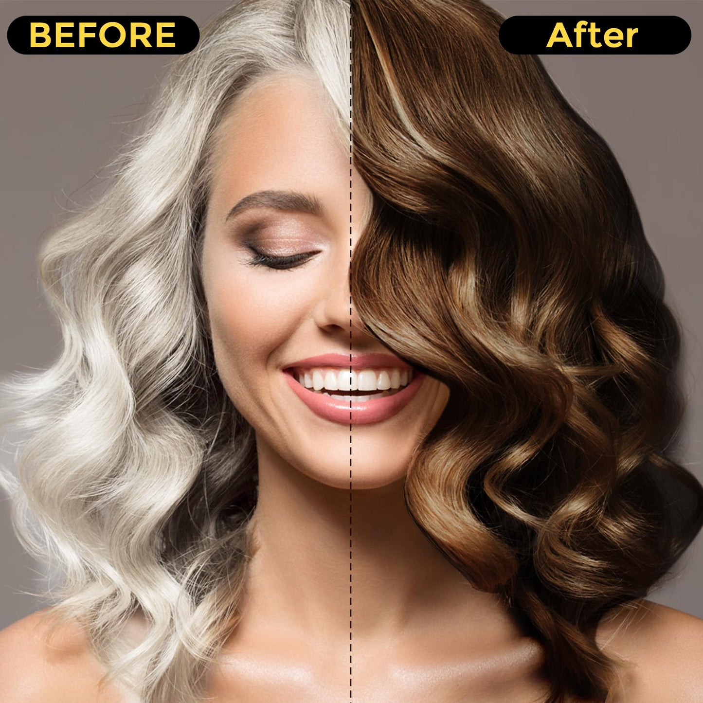 Hair Dye Shampoo 3 in 1 for Gray Hair, Herbal Ingredients Natural Shampoo Hair Dye for Women Men