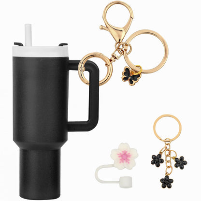 Mini cup tumbler keychain Stanley cup keychain suitable for backpacks, women's wallet accessories coins lipstick lip balm