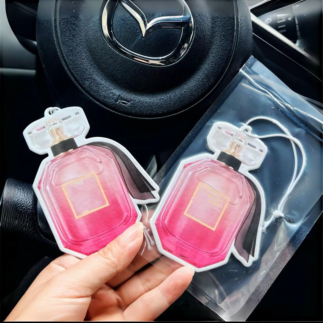 Car Hanging Air Fresheners Long-Lasting Essential Oil Scents for Auto Interior, Rearview Mirror Decor, Odor Elimination & Refreshing Fragrance