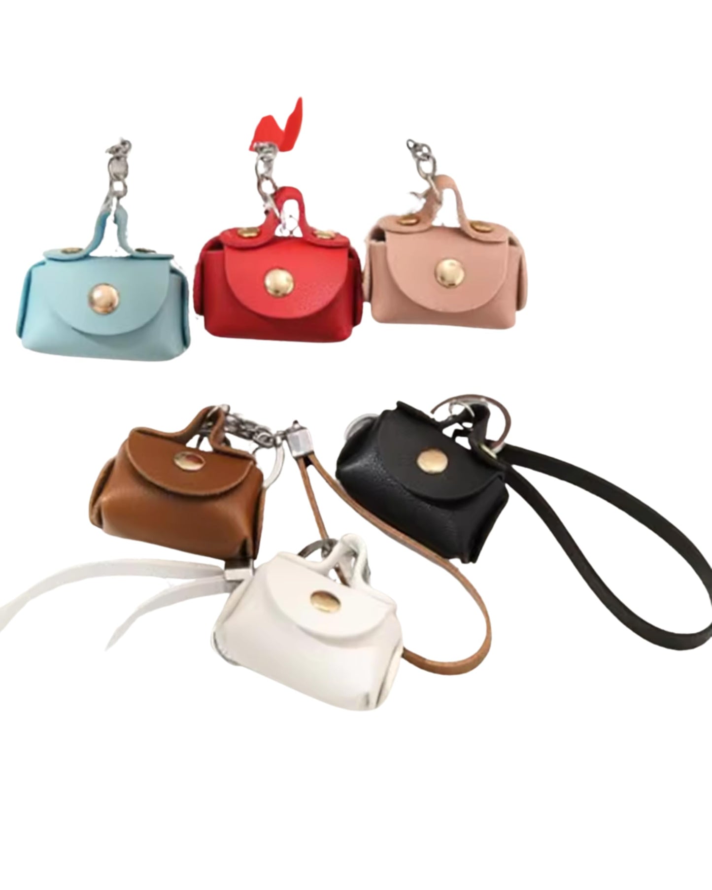 Purse Mini Coin, Leather, Compact Portable Change Holder with Key Ring Keychain