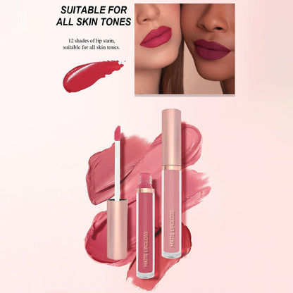 L3STVIKWEA 3 PCS Matte Liquid Lip Glaze Set Waterproof Long Lasting Smooth Lip Gloss Lipstick Non Stick Cup Non Fading Lip Glaze